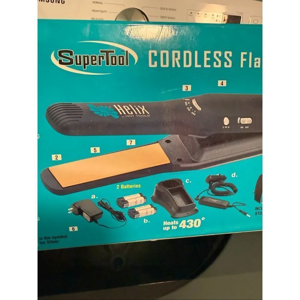 Hot Tools Helix Super Tool Cordless Flat Iron Hair Straightener Model 4203 NEW